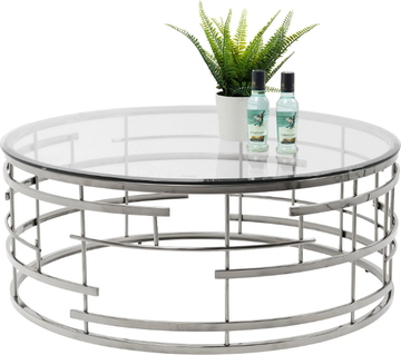 JUPITER - Stainless steel and glass high side table by KARE Design - view 3